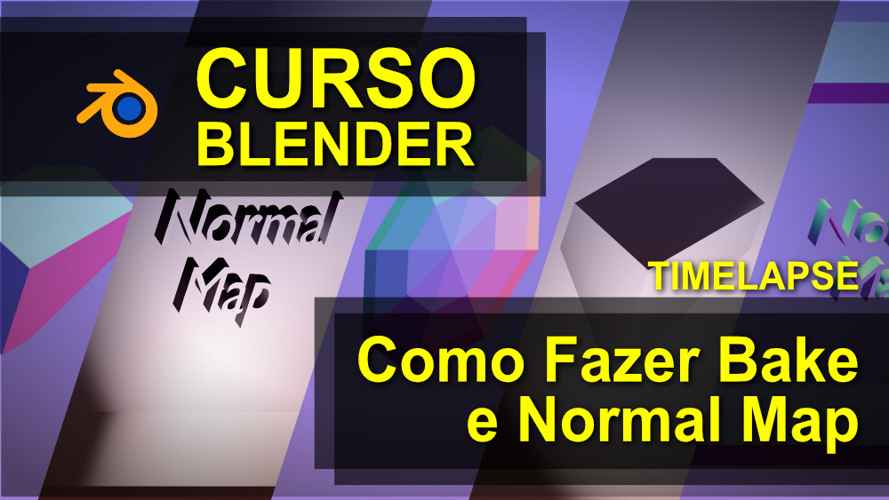 Imagem curso de blender 3d texturizacao como fazer bake normal com cycles e shader editor no blender timelapse 1000px
